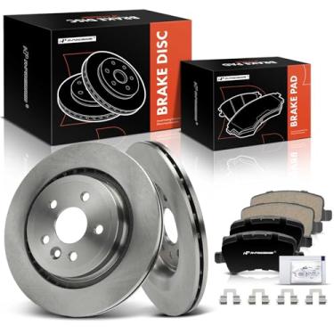 Imagem de A-Premium Conjunto de 6 peças 11,88 polegadas (302 mm) Rotores de freio a disco ventilado traseiro + kit de pastilhas de cerâmica compatível com Volvo S80 2007-2016, V70 2010, S60 2011-2018, XC70
