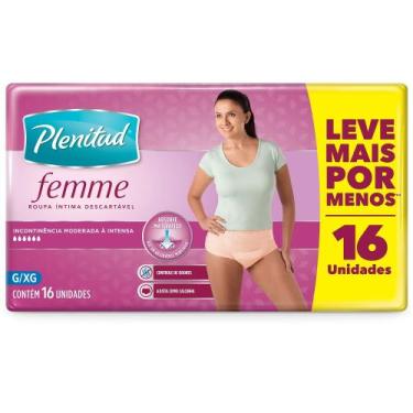 Imagem de Roupa Íntima Descartável Feminina Proteção e Fresco Plenitud - 16 unid