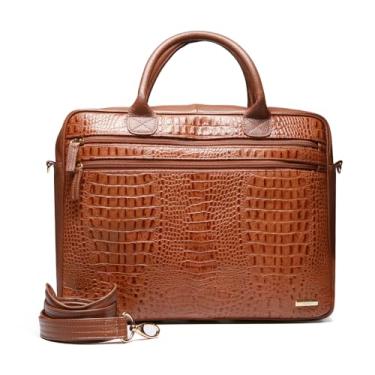 Imagem de Pasta Executiva Feminina Notebook Couro Helena Sifra (CROCAO CONHAQUE-FLOTER CAMEL)