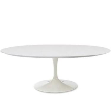 Imagem de Mesa Saarinen Oval 160x90 cm Laca Branca Yescasa Branco