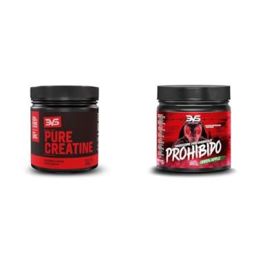 Imagem de Kit 3VS Nutrition Creatina Monohidratada 300g + Pré Treino Prohibido 360g Sabor Maça Verde