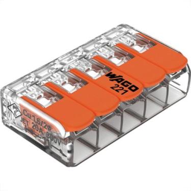 Imagem de Conector Wago 5P 02 4,0M 32A 221-415 - Kit C/25 Unidades