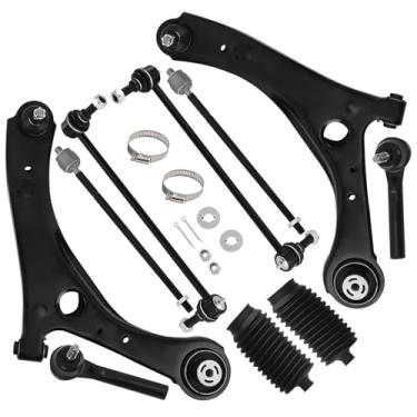 Imagem de maXpeedingrods Kit de suspensão de 10 peças para Dodge Grand Caravan 2008-2018 Chrysler Town & Country 2008-2016 Volkswagen Routan 2009-2011, braço de controle inferior com articulação esférica e