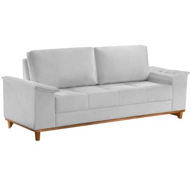 Imagem de Sofá Orion 4 Lugares em Veludo com Almofadas Soltas 210cm Trevo Cor Prata