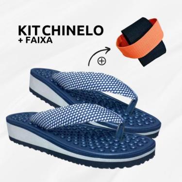 Imagem de Kit Chinelo Ortopédico Para Esporão + Faixa Alongamento - Uniflex, 35/