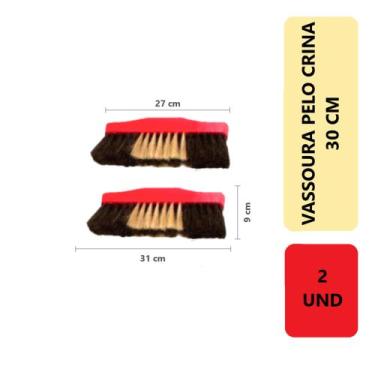 Imagem de 2 Unidades Vassoura De Pelo Natural Crina Macia 30Cm Para Limpeza De P