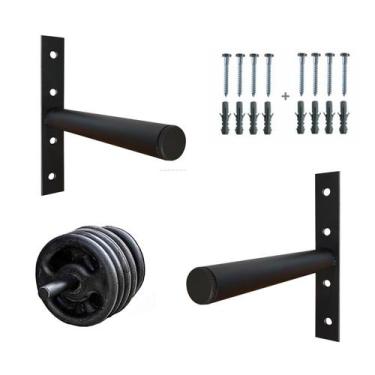 Imagem de Par 2 Suportes Anilhas Expositor Academia 100 Kg Capacidade - Par Sup.