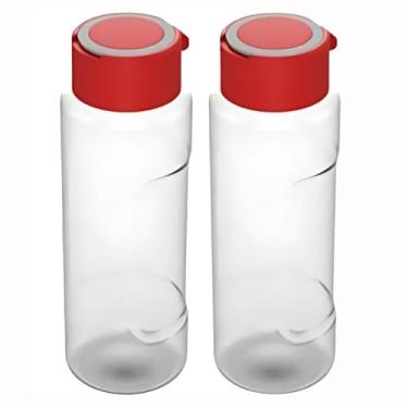 Imagem de Kit 2 Garrafas De Água 1 Litro Squeeze Esporte Com Alça Resistente BPA Free Academia (Vermelho)