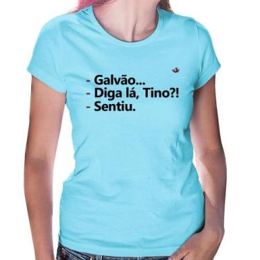 Imagem de Baby Look Galvão... Diga lá, Tino! Sentiu. - Foca na Moda, Azul bebê, 