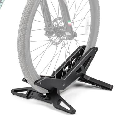 Imagem de CXWXC Suporte de chão de bicicleta – Suporte de estacionamento de bicicleta adequado para rodas de 40,6 a 73,7 cm, suporte ajustável para todos os pneus de 30 a 80 mm de largura (preto)
