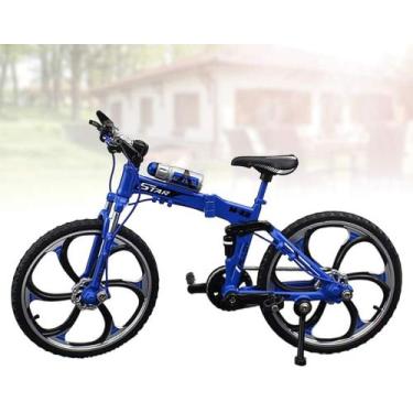 Imagem de Bicicleta Coleção Miniatura Metal Bike Dobrável Mountain Bike Die Cast