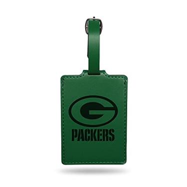 Imagem de Rico Industries Etiqueta de bagagem ultra camurça gravada a laser verde NFL Green Bay Packers - inclui cartão de identificação