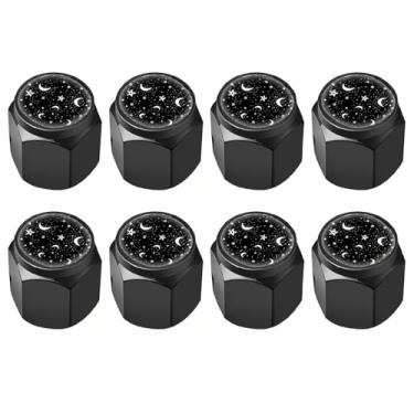 Imagem de 8 peças de tampas de haste de válvula de pneu, tampa de válvula de ar de metal, tampas de haste de roda de carro de alumínio, capas de haste universais para carros, caminhões, bicicletas,