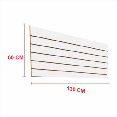 Imagem de Painel canaletado 18mm branco altura 60 cm comp 120 cm - E-nichos