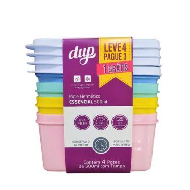 Imagem de Kit 2 Jogos Potes Herméticos DUP Tapuer Essencial Leve 4 Pague 3 + 1 J