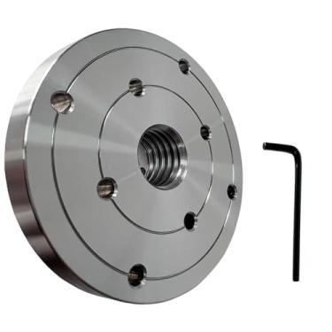Imagem de Placa frontal de torno de madeira de 10 cm para placa de mandril de rosca de eixo de 2,5 cm x 8TPI