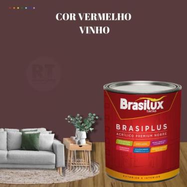 Imagem de Tinta de Parede Semi Brilho Vermelho Brasiplus 800ml Acrilica Lavável.