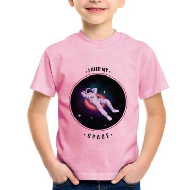 Imagem de Camiseta Infantil I need my space - Foca na Moda, Rosa bebê, 12