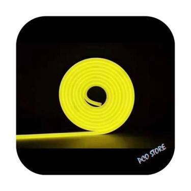 Imagem de Fita Neon Led Alto Brilho 5m Flexível Prova Dágua 12v Amarelo Limão - 