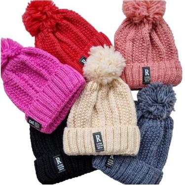 Imagem de Touca Feminina Inverno Forrada com Pompom Gorro de Lã Frio - MM, Único
