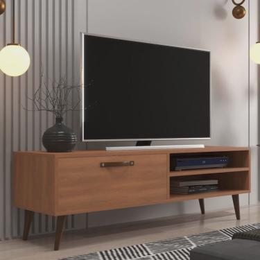 Imagem de Rack para TV até 50 Polegadas 1 Porta 1 Prateleira Pés Palito Retrô Miami