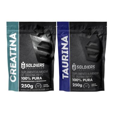 Imagem de Kit: Creatina Monohidratada 250g + Taurina 250g - 100% Pura Importada - Soldiers Nutrition