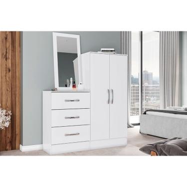 Imagem de Cômoda Infantil Briz B700 c/ 2 Portas e 3 Gavetas Branco - Henn
