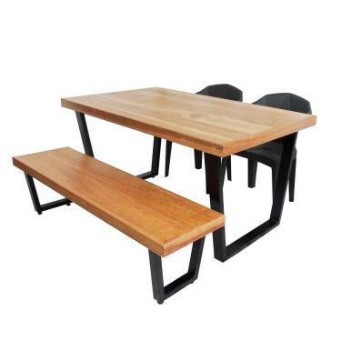 Imagem de Jogo Mesa E Banco Industrial Diamond 1,30m E 2 Cadeiras