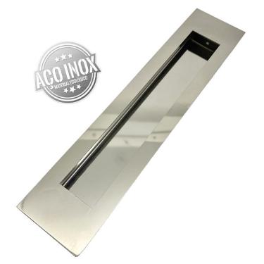 Imagem de Puxador Concha de embutir aço inox Polido brilhante 15 cm
