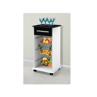 Imagem de Fruteira Grécia Branco C/Preto Mármorizado – Passe Bem Móveis