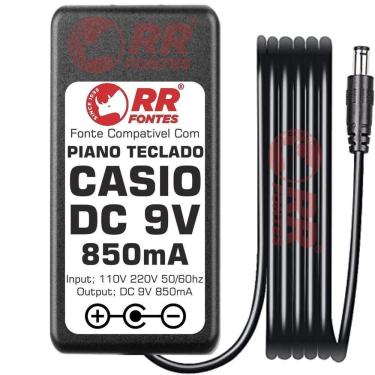 Imagem de Fonte Carregador Para Teclado Casio Dc 9V 850Ma Bivolt Pa4