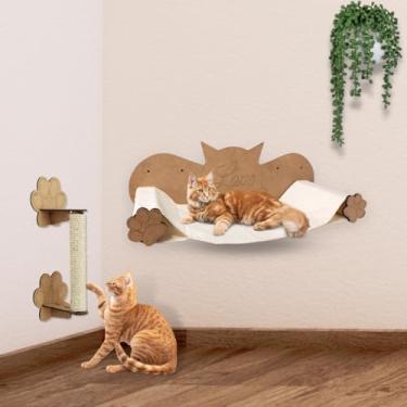 Imagem de Mondo Box Kit Cama Rede Suspensa para Gatos 2 Peças – Caminha Suspensa com Arranhador de Parede Playground Divertido e Confortável para o seu Gato