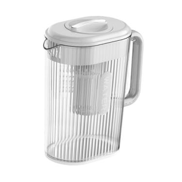 Imagem de ＫＬＫＣＭＳ Water Pitcher Fruit Infuser Pitcher Lemonade Recipiente Fridge Fridge Portable Water jug, Branco