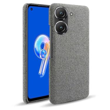 Imagem de Capa para ASUS Zenfone 9,Capa desenhada em lona,Case Protetora Ultrafina com Empunhadura Macia,Design em Tecido Antichoque e Antiarranhões-Gray