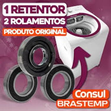 Imagem de Kit Retentor e Rolamento 6006 Lavadora Original Brastemp Consul