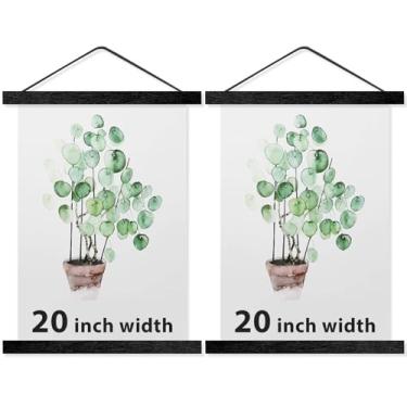 Imagem de Cabide magnético para pôsteres de madeira, 50 cm, ímãs extra fortes, montagem rápida e fácil de usar, cabide de pôster de madeira para arte de parede, imagens, impressões, mapas, tela, 51 x 71 cm, 50