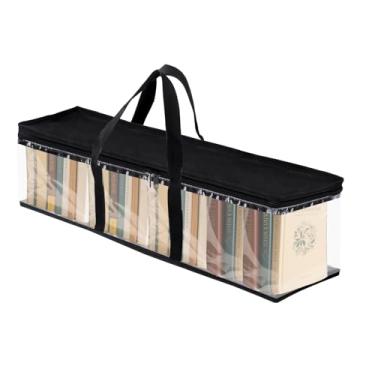 Imagem de Flagsky Estojo de CD Sacos de armazenamento de DVD, bolsa organizadora de mídia de PVC transparente para CDs, DVDs, Blu-Ray, capas de filmes, caixa VHS, discos de videogame, livros, álbuns - pode