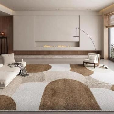 Imagem de Tapete resistente ao desgaste, sofá antigo, mesa de centro, cobertor, veludo cristal, tapete europeu, decoração para casa (120 x 200 cm (3,9 x 6,6 pés/SJR8)