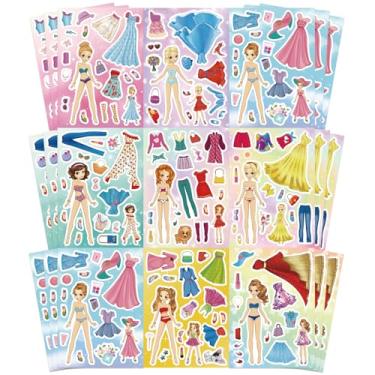 Imagem de Adesivos para crianças, 24 folhas para meninas, faça seu próprio adesivo de princesa de fada, lembrancinha de festa de aniversário, recompensas de sala de aula, artesanato