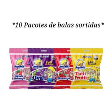 Imagem de Kit 10 Pacotes de Balas Juquinha Sortidas - Festas Saquinhos Surpresas