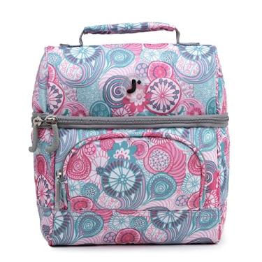 Imagem de Bolsa infantil J World Corey Lancheira isolada para mulheres, framboesa azul