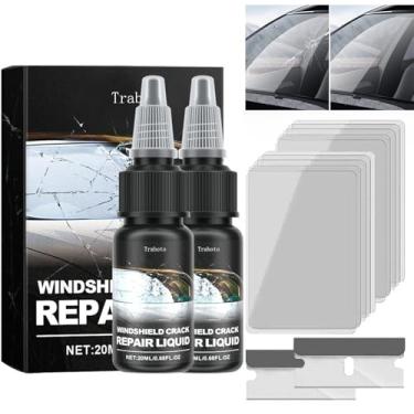 Imagem de Traboto Kit de reparo de rachaduras de para-brisa de carro atualizado, 2024 Novo limpador de rachaduras de para-brisas para janela de para-brisas, fluido de reparo de vidro de rachaduras