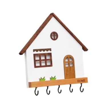 Imagem de Ｂｅｓｇａ Chappeleiro de chave de madeira, 5 ganchos de parede decorativa rústica cabide pendurada para casaco Wood Key Storage Storage para entrada em casa, Preto