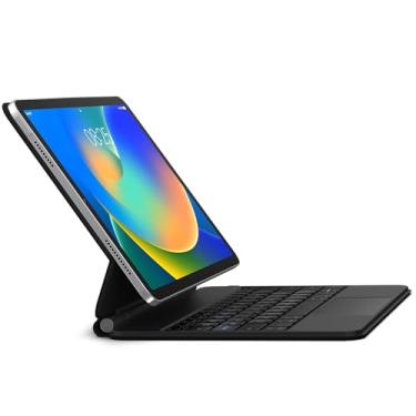 Imagem de runelk Capa com teclado para iPad 10ª geração 2022 e 11ª (A16, 2025) – teclado estilo mágico com trackpad multitoque – suporte cantilever flutuante – capa magnética para iPad de 10 polegadas 10/11ª