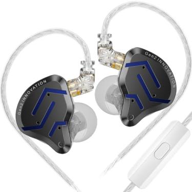 Imagem de KZ ZSN PRO 2 HiFi IEM Earbud, driver dinâmico e armadura equilibrada, fone de ouvido intra-auricular híbrido, KZ Heavy Bass Music com fio (azul brilhante, com microfone)