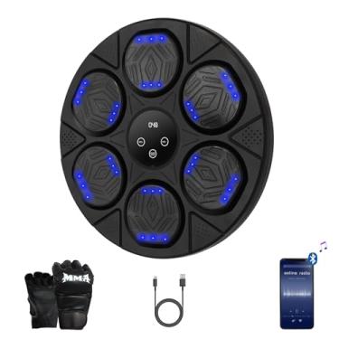 Imagem de Máquina de boxe musical, máquina de treinamento de boxe Bluetooth com luvas de boxe, saco de pancada inteligente montado na parede para crianças e adultos, equipamento de treino de boxe alvo para casa