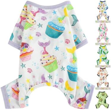 Imagem de Pijamas para cães, bolo de sereia, roupas para cães, primavera, verão, primavera, roupas para cães pequenos, médios, meninas, roupas para gatos, bolo de sereia