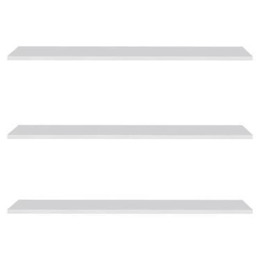 Imagem de Prateleira Flutuante De Quarto Infantil Kit 3 Suporte Invisível 68cm Yara Branco - Lumil