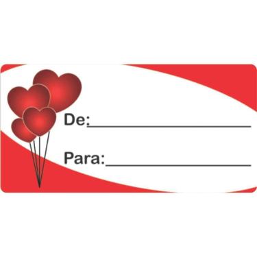 Imagem de Etiqueta Para Presente De/Para Retangular Coracao