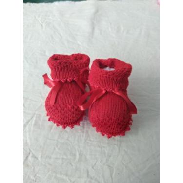 Imagem de Sapatinho de lan recem nacido vermelho - Armarinhos